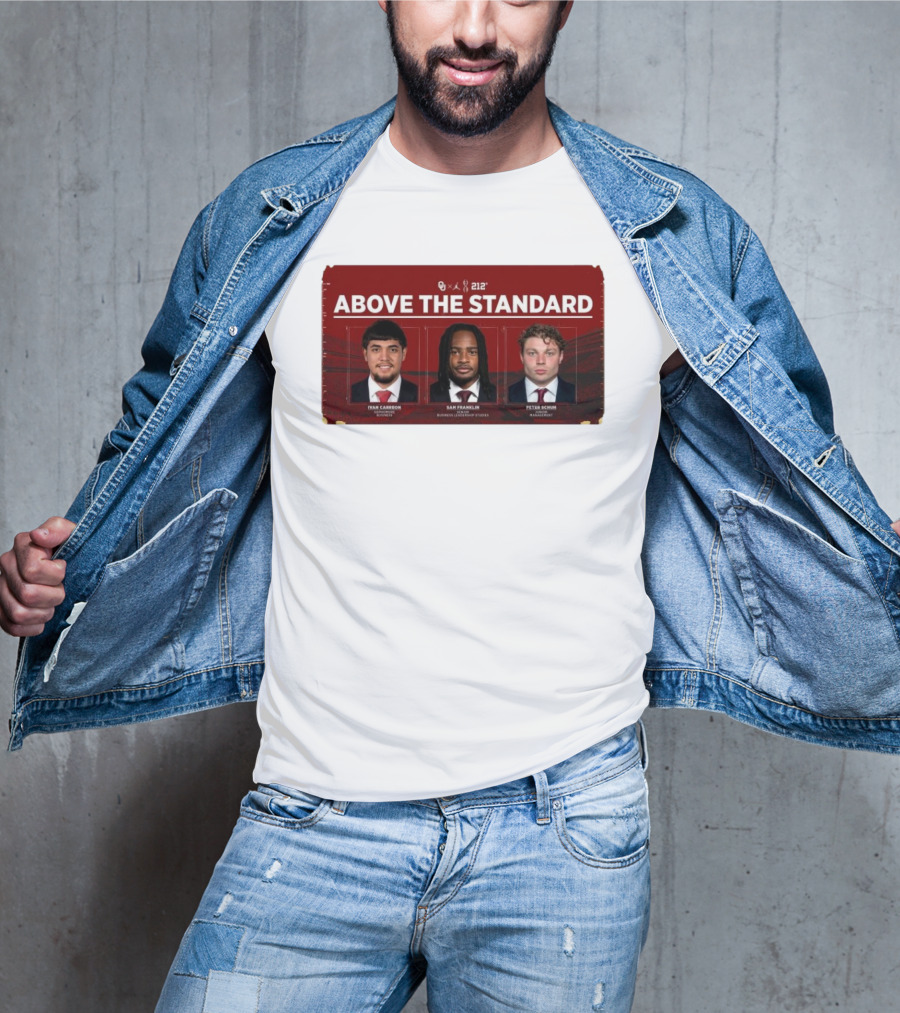 OU 212° Above The Standard Ivan Carreon Sam Franklin Peter Schuh Football T-Shirt