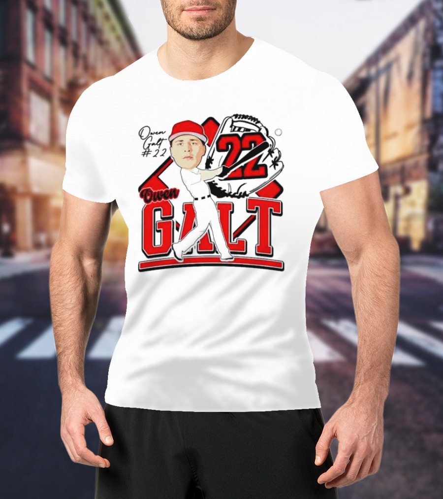 Owen Galt 22 Louisiana Ragin Cajuns Baseball Player Caricature T-Shirt