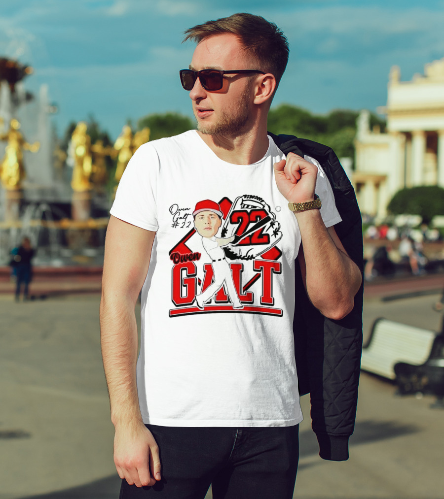 Owen Galt 22 Louisiana Ragin Cajuns Baseball Player Caricature T-Shirt