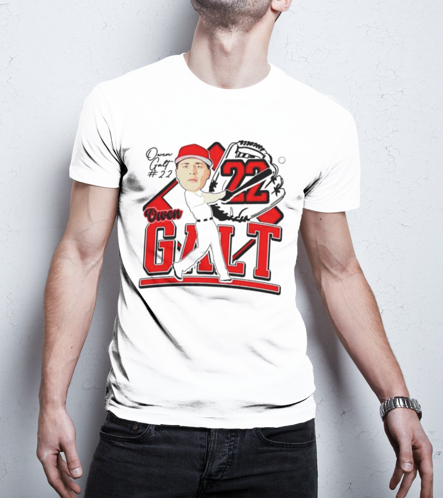 Owen Galt 22 Louisiana Ragin Cajuns Baseball Player Caricature T-Shirt