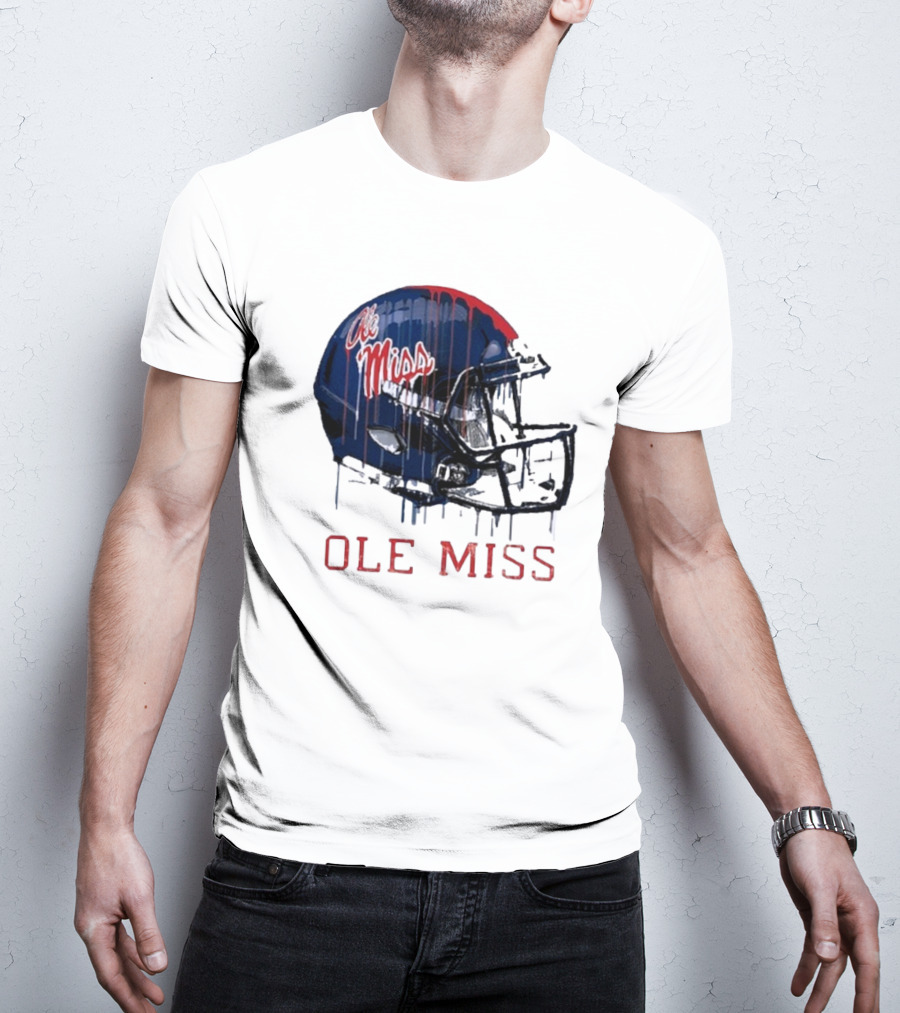 Ole Miss Dripping Football Helmet T-Shirt