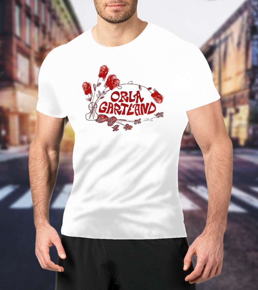 Orla Gartland Red Flower Faces And Text T-Shirt
