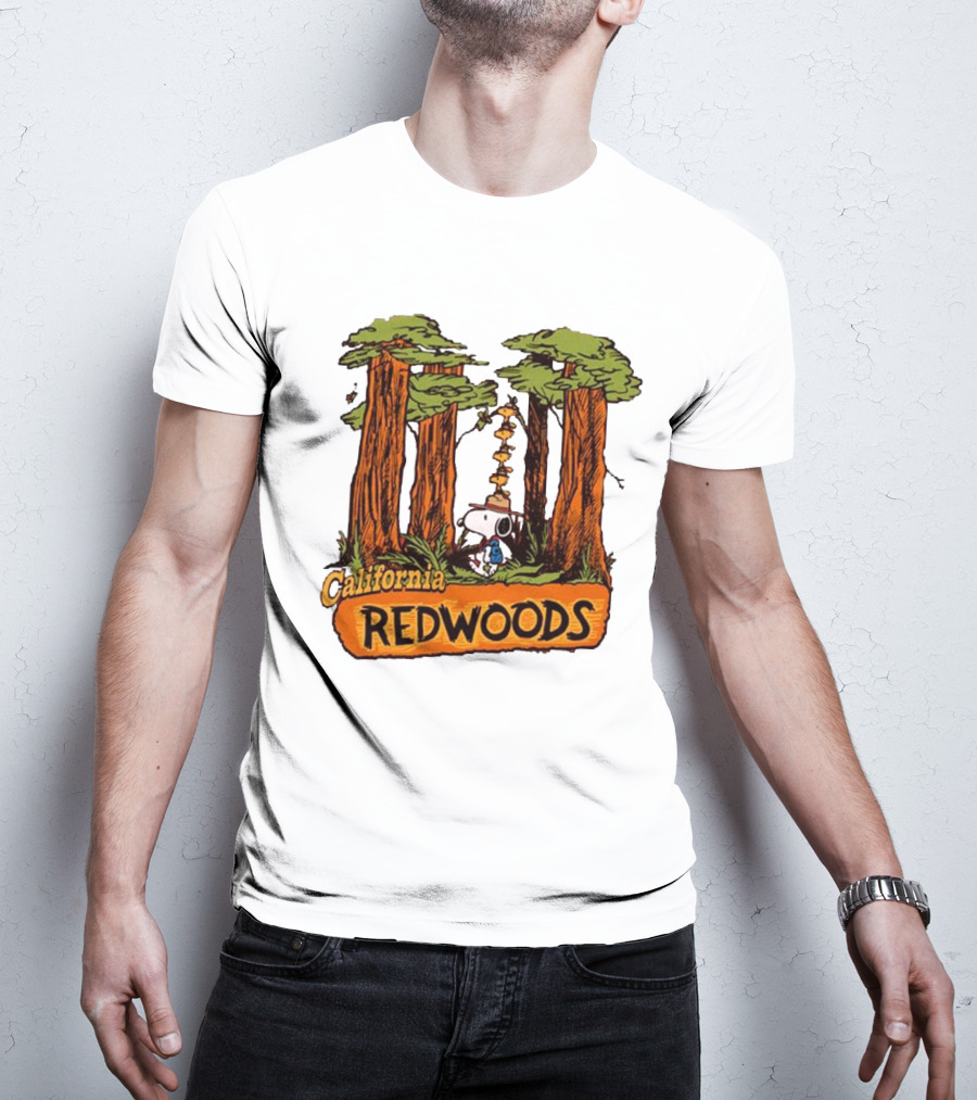California Redwoods Snoopy Peanuts Camping Adventure T-Shirt