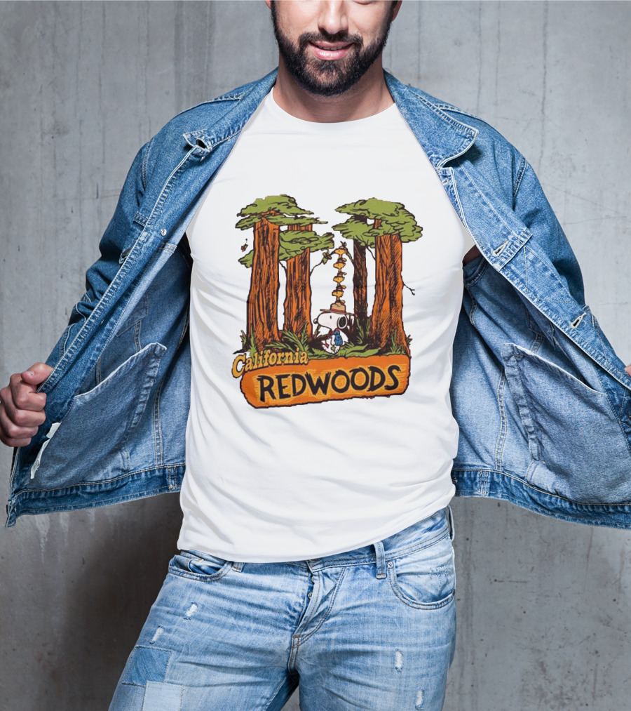 California Redwoods Snoopy Peanuts Camping Adventure T-Shirt