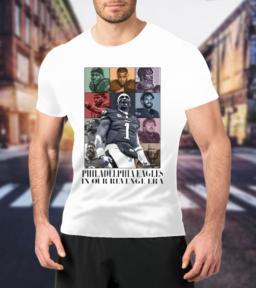 Philadelphia Eagles Revenge Era NFL Quarterbacks And Players Collage T-Shirt