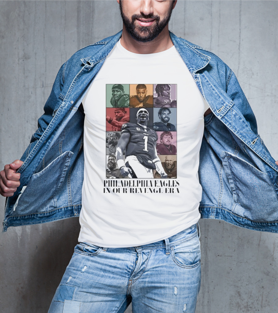 Philadelphia Eagles Revenge Era NFL Quarterbacks And Players Collage T-Shirt