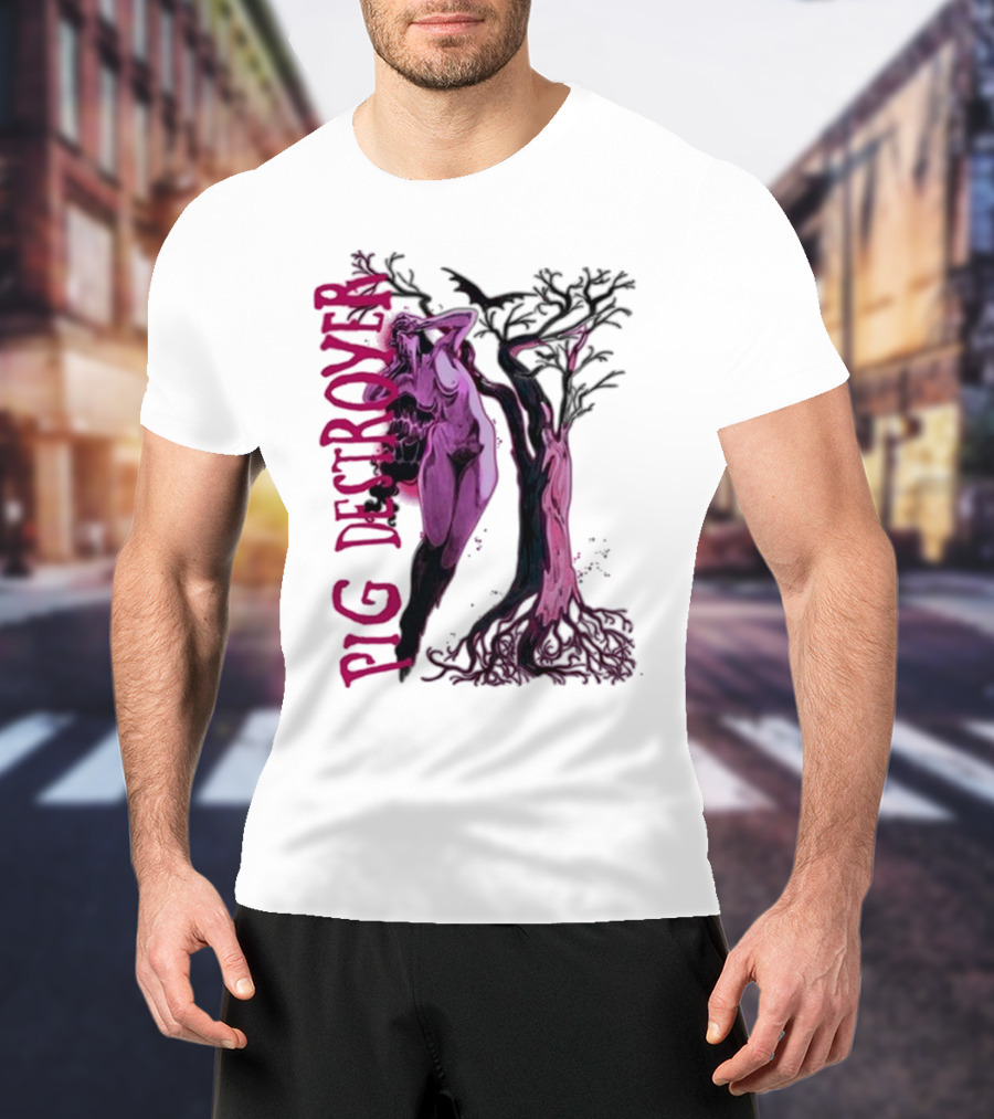 Pig Destroyer The Depths Sinister Pink Woman Abstract Tree T-Shirt