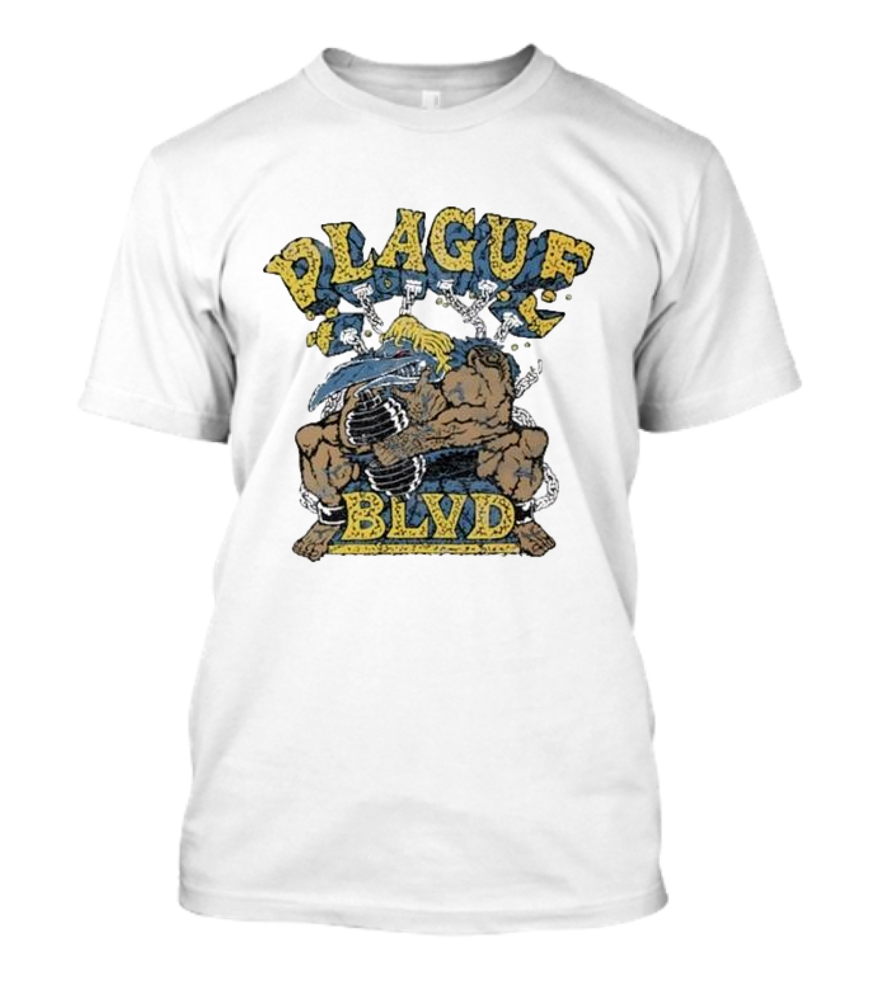 Plague Blvd Gym Boss Bodybuilder With Dumbbells T-Shirt
