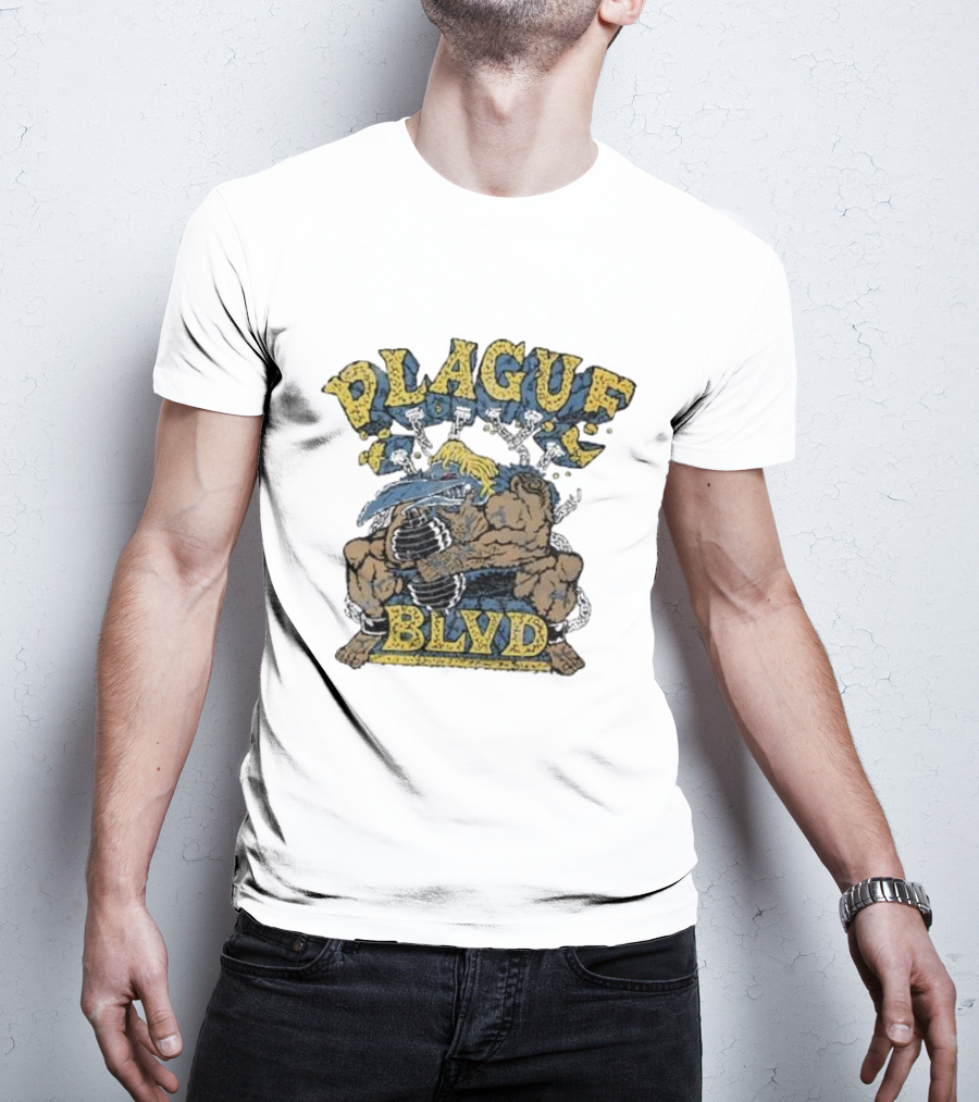 Plague Blvd Gym Boss Bodybuilder With Dumbbells T-Shirt