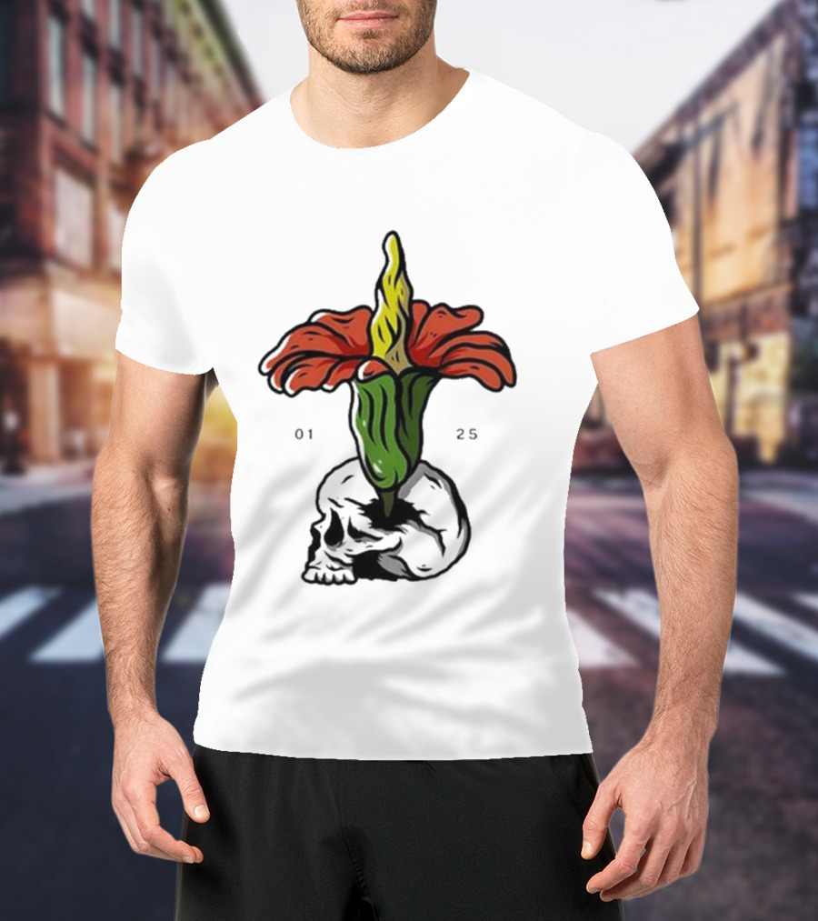 Plain Corpse Flower Skulled Candle T-Shirt