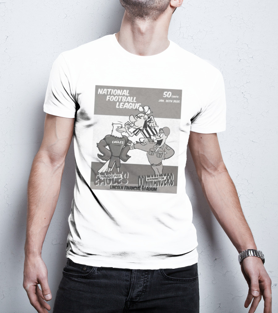 National Football League Philadelphia Eagles Vs Washington Commanders Lincoln Financial Stadium Jan 26th 2025 50 Cents T-Shirt