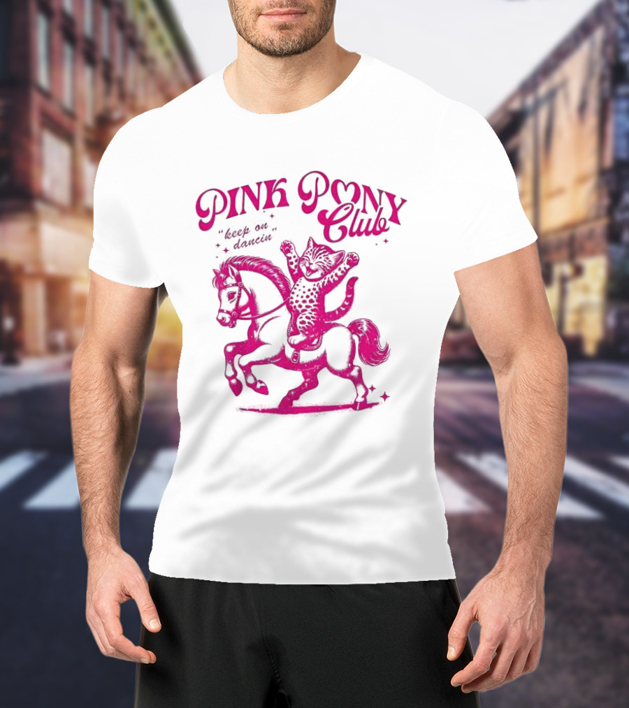 Pink Pony Club Cat Lover Disco Retro Birthday T-Shirt