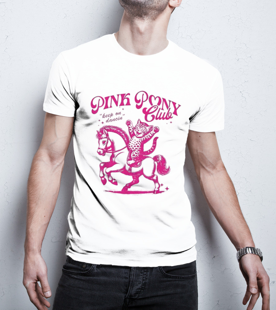 Pink Pony Club Cat Lover Disco Retro Birthday T-Shirt