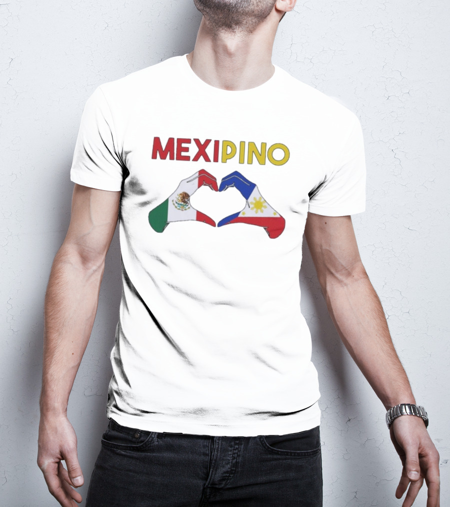 Mexipino Philippines Mexico Hands Heart Flag T-Shirt