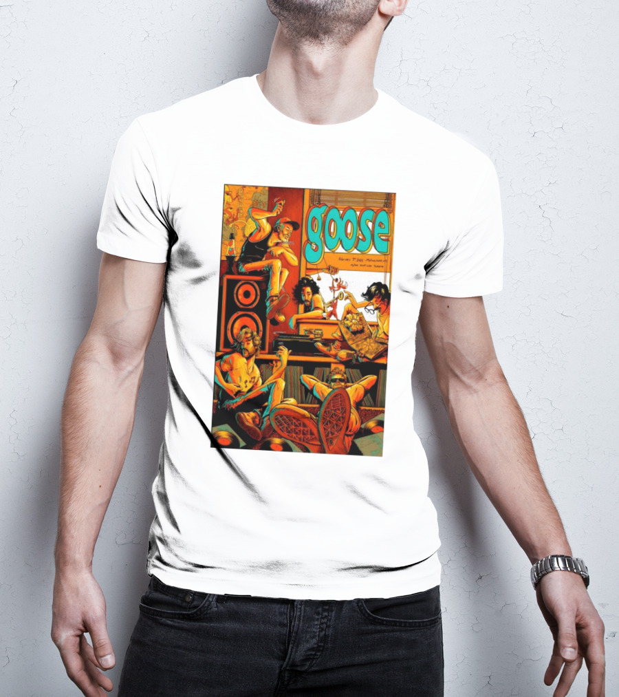 Goose The Band February 7 2025 Milwaukee WI Miller High Life Theatre Tour With Musicians And Vinyl Records T-Shirt