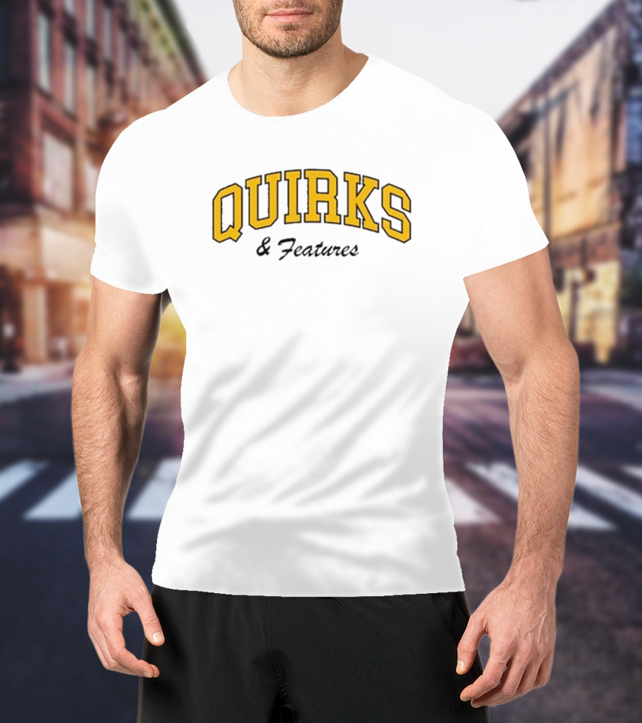 Quirks Bold Yellow Arch Text T-Shirt