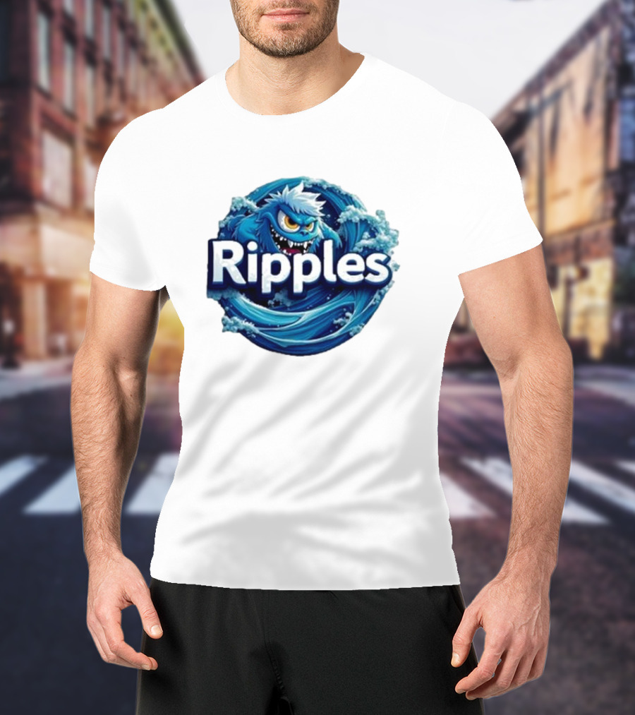 Ripples Monster Blue Waves Creature T-Shirt