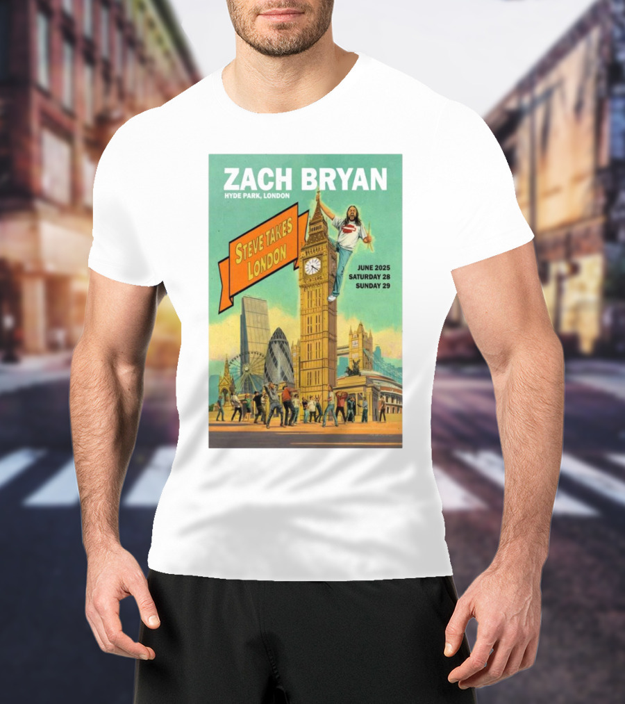 Zach Bryan Hyde Park London June 2025 Steve Takes London Saturday 28 Sunday 29 T-Shirt