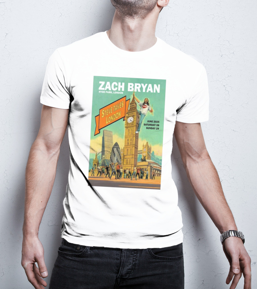 Zach Bryan Hyde Park London June 2025 Steve Takes London Saturday 28 Sunday 29 T-Shirt