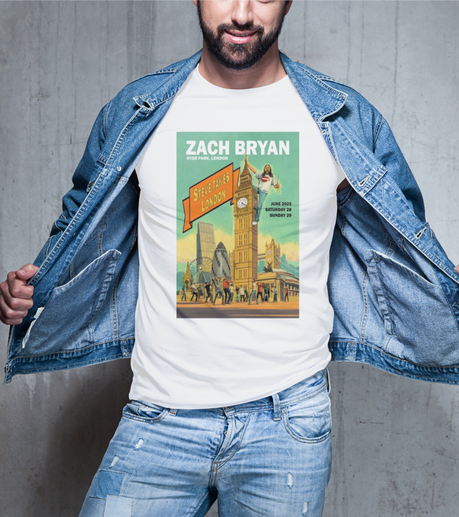 Zach Bryan Hyde Park London June 2025 Steve Takes London Saturday 28 Sunday 29 T-Shirt