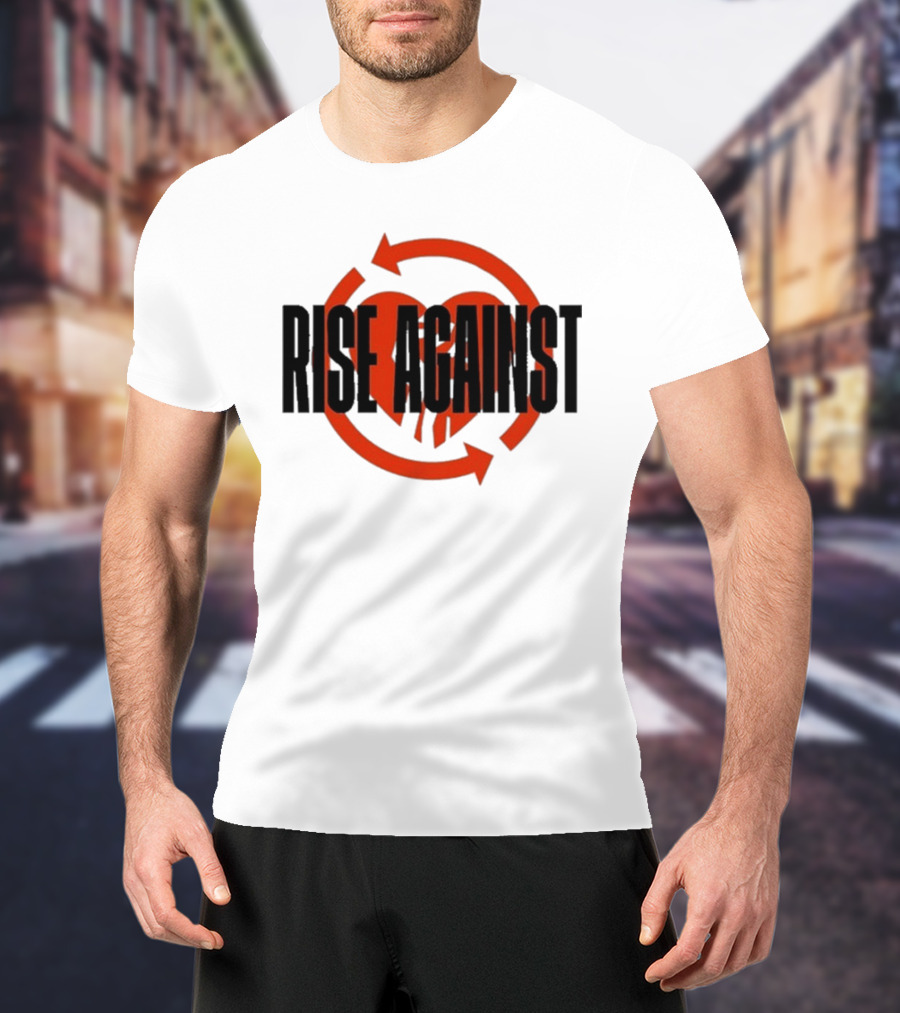 Rise Against Red Heart Fist Arrow Emblem T-Shirt