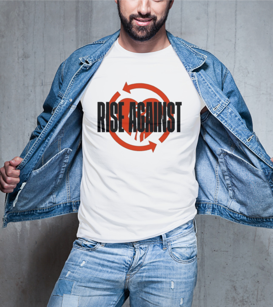 Rise Against Red Heart Fist Arrow Emblem T-Shirt