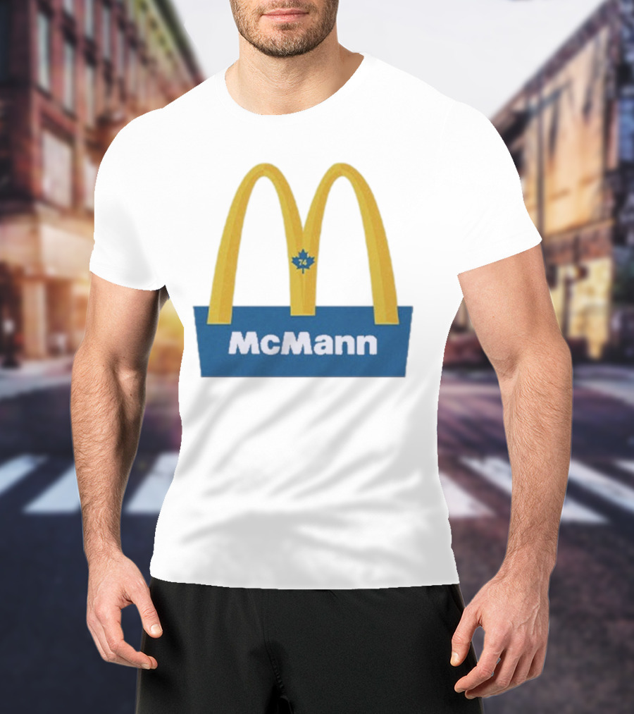 McMann 74 Maple Leaf Blue And Yellow Arches T-Shirt