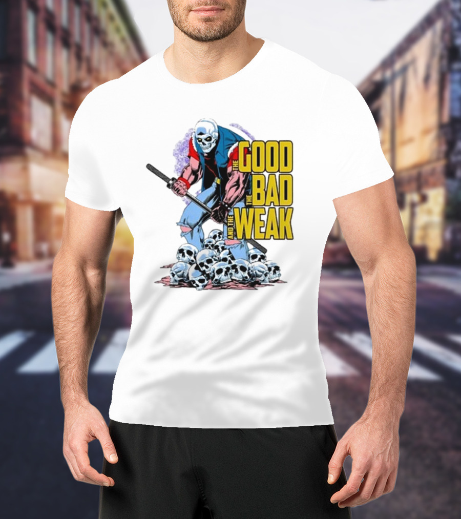 Raskolapparel The Good The Bad The Weak Skull Warrior With Bat T-Shirt