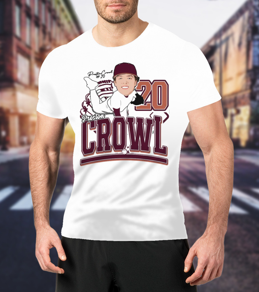 Preston Crowl Baseball 2025 Pitcher Number 20 T-Shirt