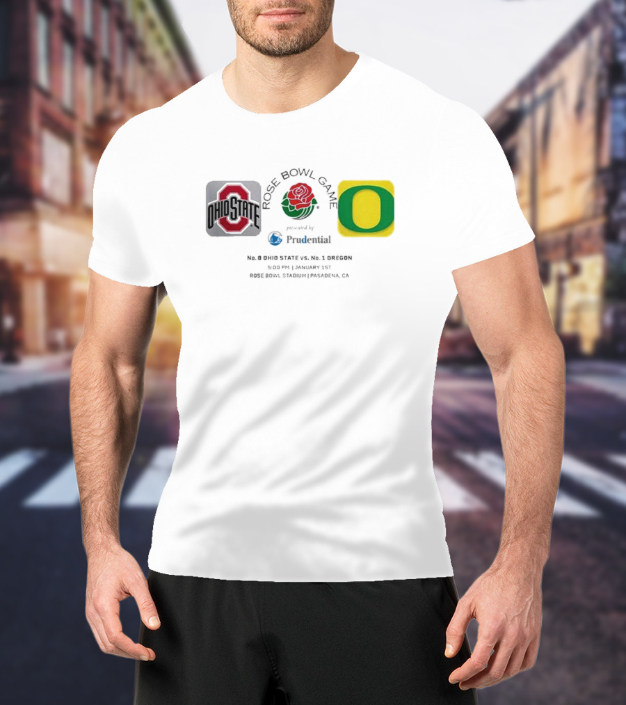 Rose Bowl Game Ohio State Buckeyes Vs Oregon Ducks January 1st 2025 Rose Bowl Stadium Pasadena CA T-Shirt