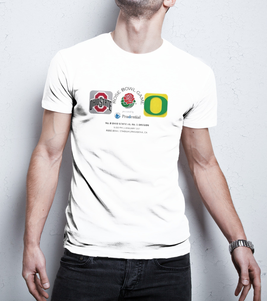 Rose Bowl Game Ohio State Buckeyes Vs Oregon Ducks January 1st 2025 Rose Bowl Stadium Pasadena CA T-Shirt
