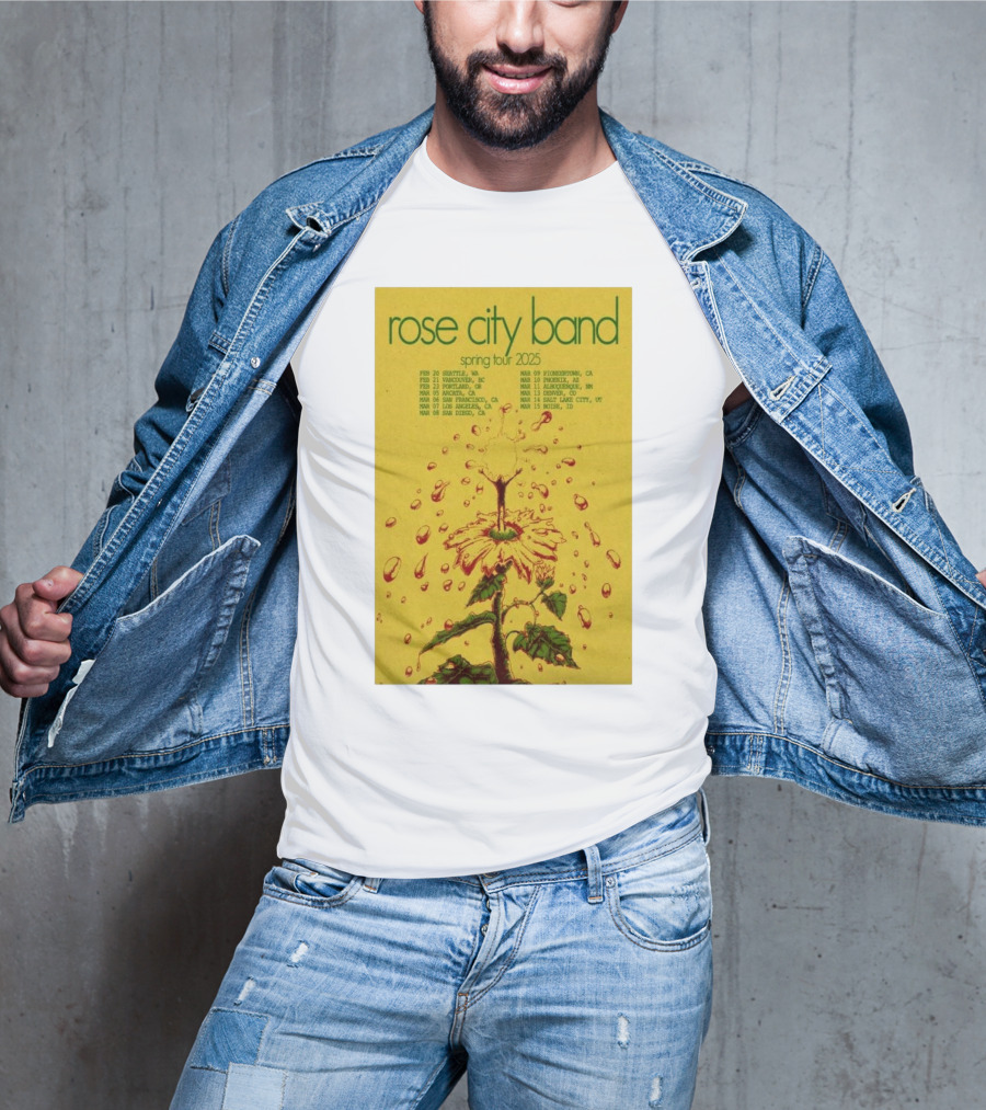 Rose City Band Spring Tour 2025 Seattle Portland Los Angeles San Diego Boise T-Shirt
