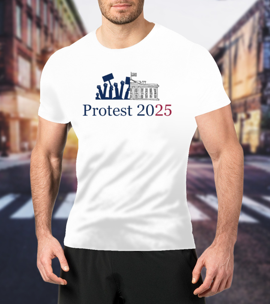 Protest 2025 Hands Off Raised Fists And Signs T-Shirt