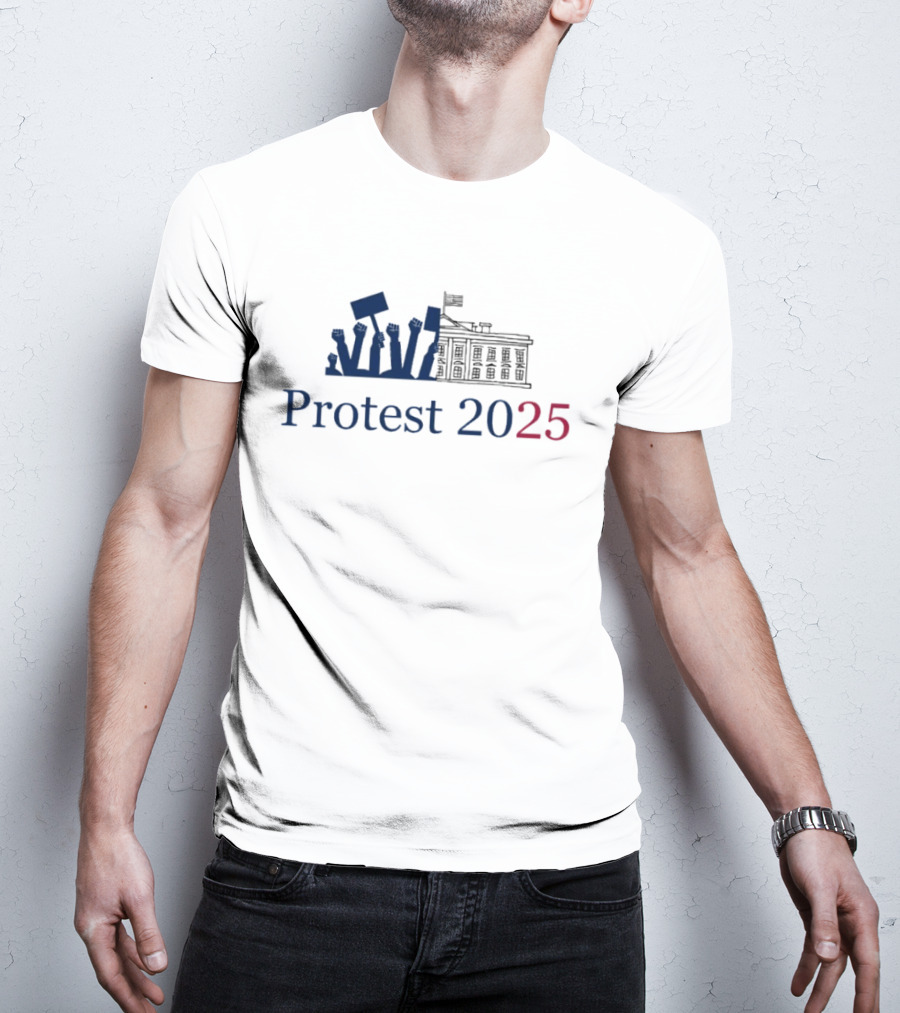 Protest 2025 Hands Off Raised Fists And Signs T-Shirt