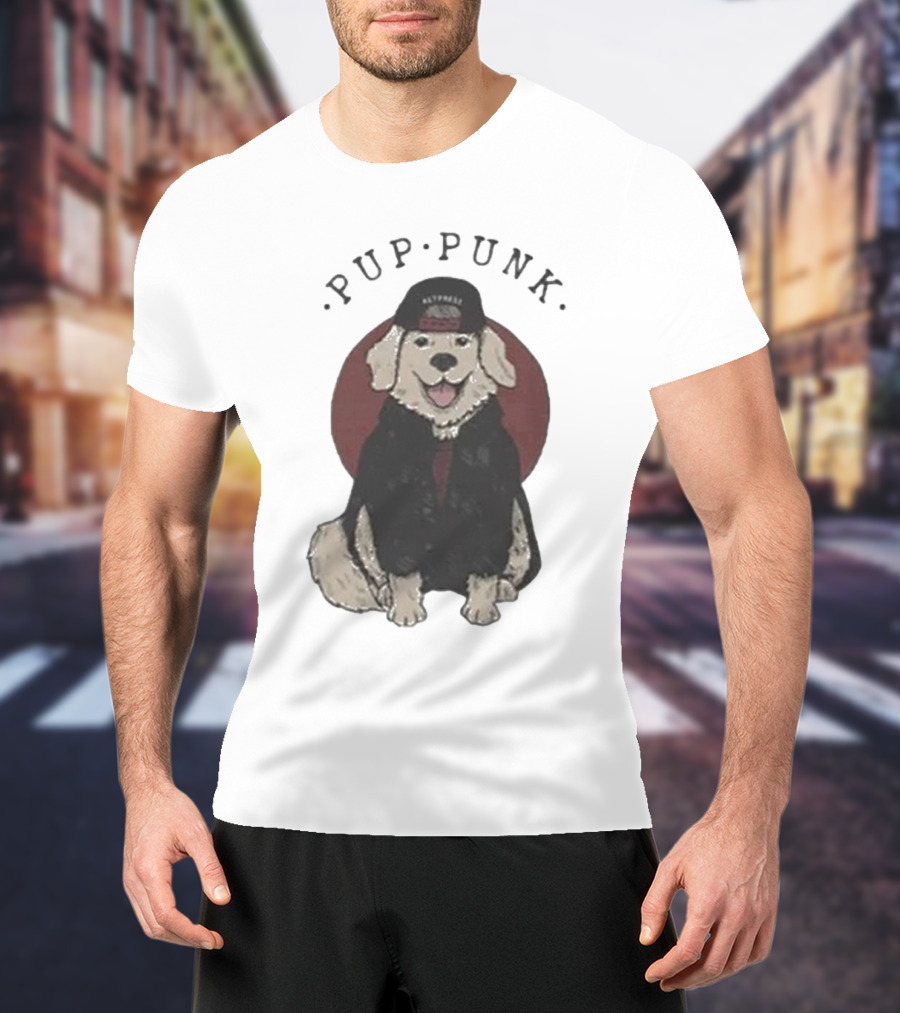 Pup Punk Funny Dog Hat Trick Adorable Canine Style T-Shirt