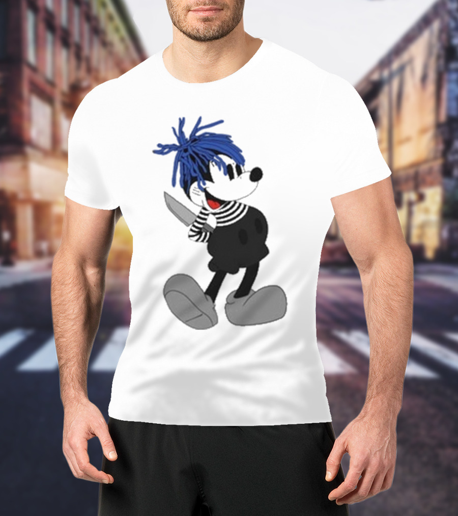 Revenge X Sad Knife Character With Blue Hair And Red Eyes T-Shirt
