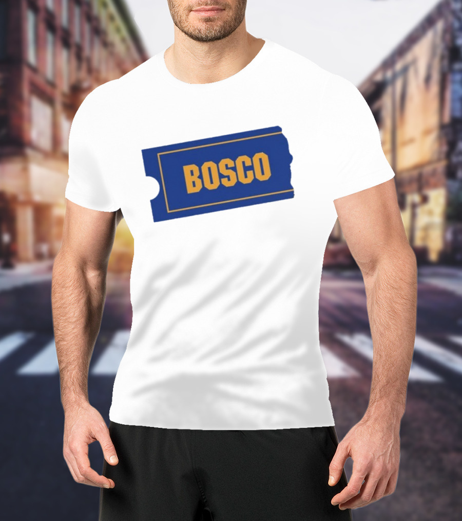 Ryder Roll Bosco Vintage Blue With Yellow Bold Ticket Style T-Shirt