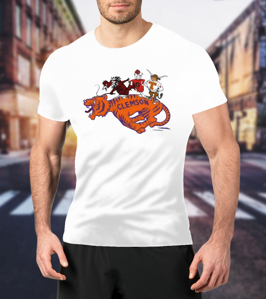 SEC Clemson Tigers South Carolina Gamecocks Georgia Bulldogs Tennessee Vols Mascot T-Shirt