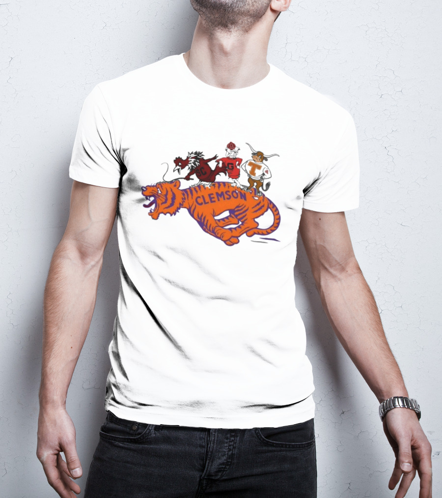SEC Clemson Tigers South Carolina Gamecocks Georgia Bulldogs Tennessee Vols Mascot T-Shirt