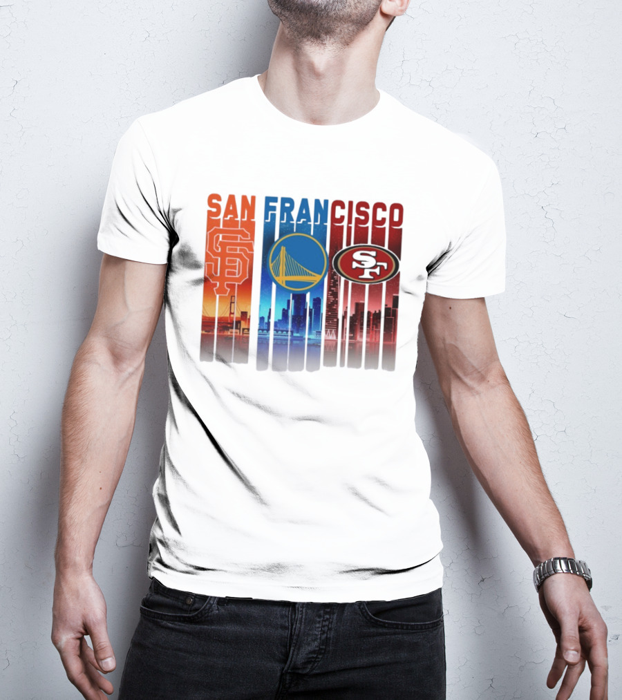 San Francisco Giants Warriors 49ers Cityscape Skyline T-Shirt