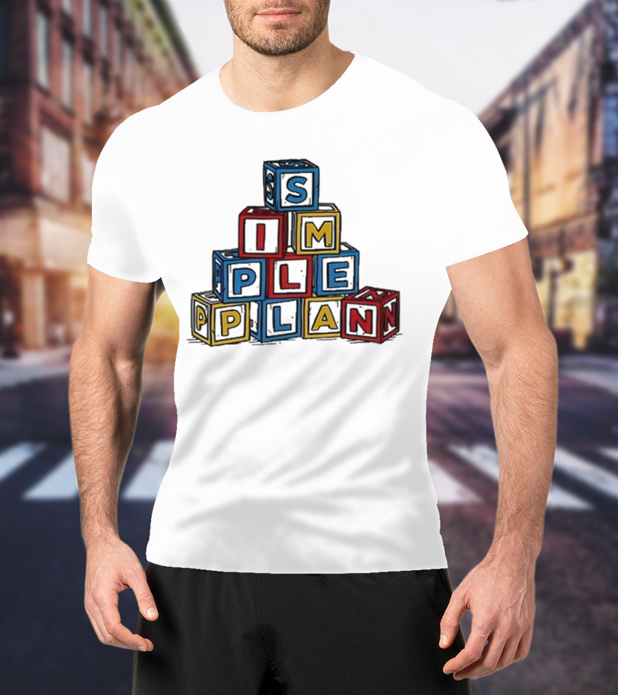 Simple Plan Alphabet Block Letter Stack T-Shirt