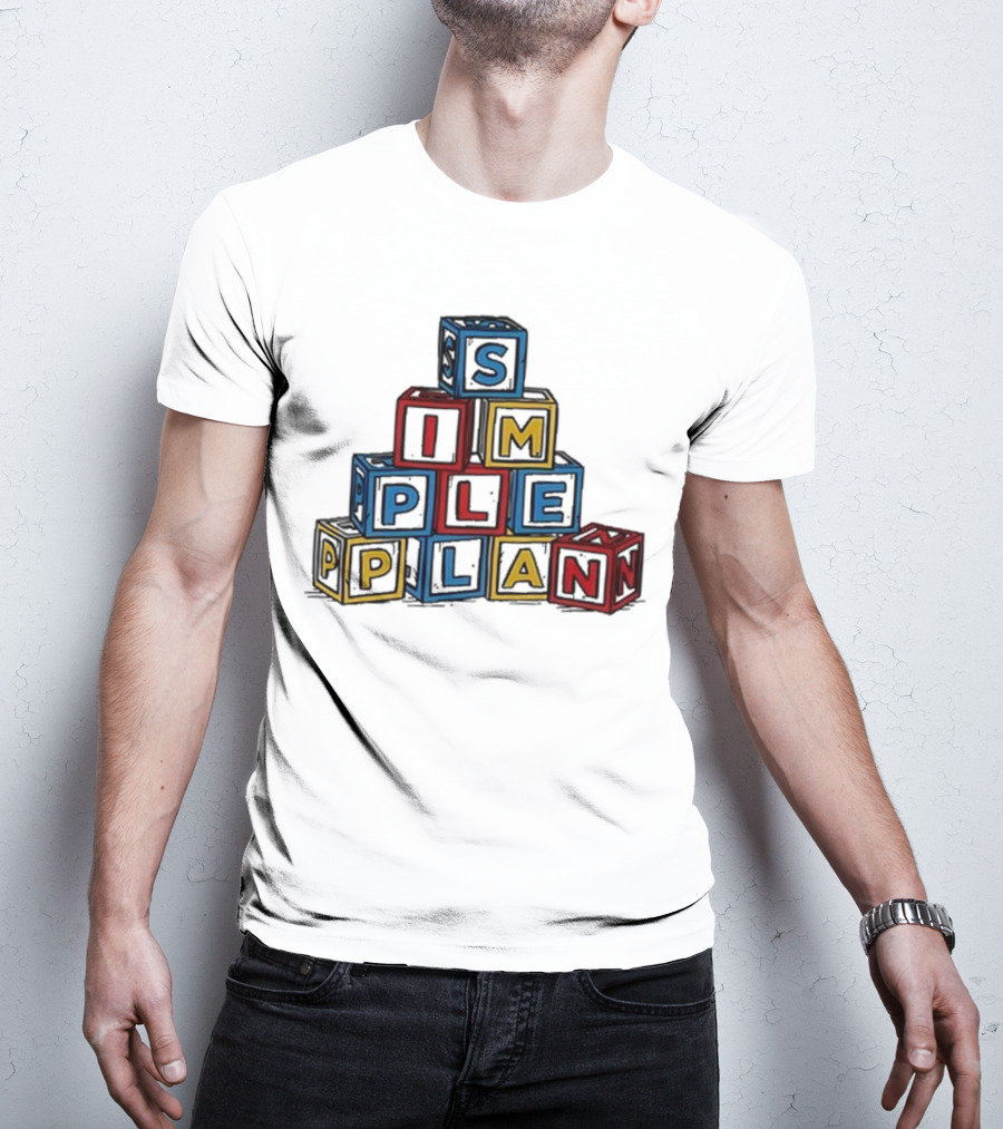 Simple Plan Alphabet Block Letter Stack T-Shirt