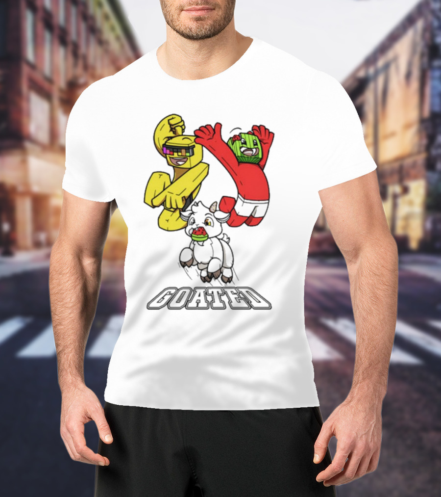 Sunny And Melon Goated Dance Characters With Sunglasses And Watermelon Head T-Shirt