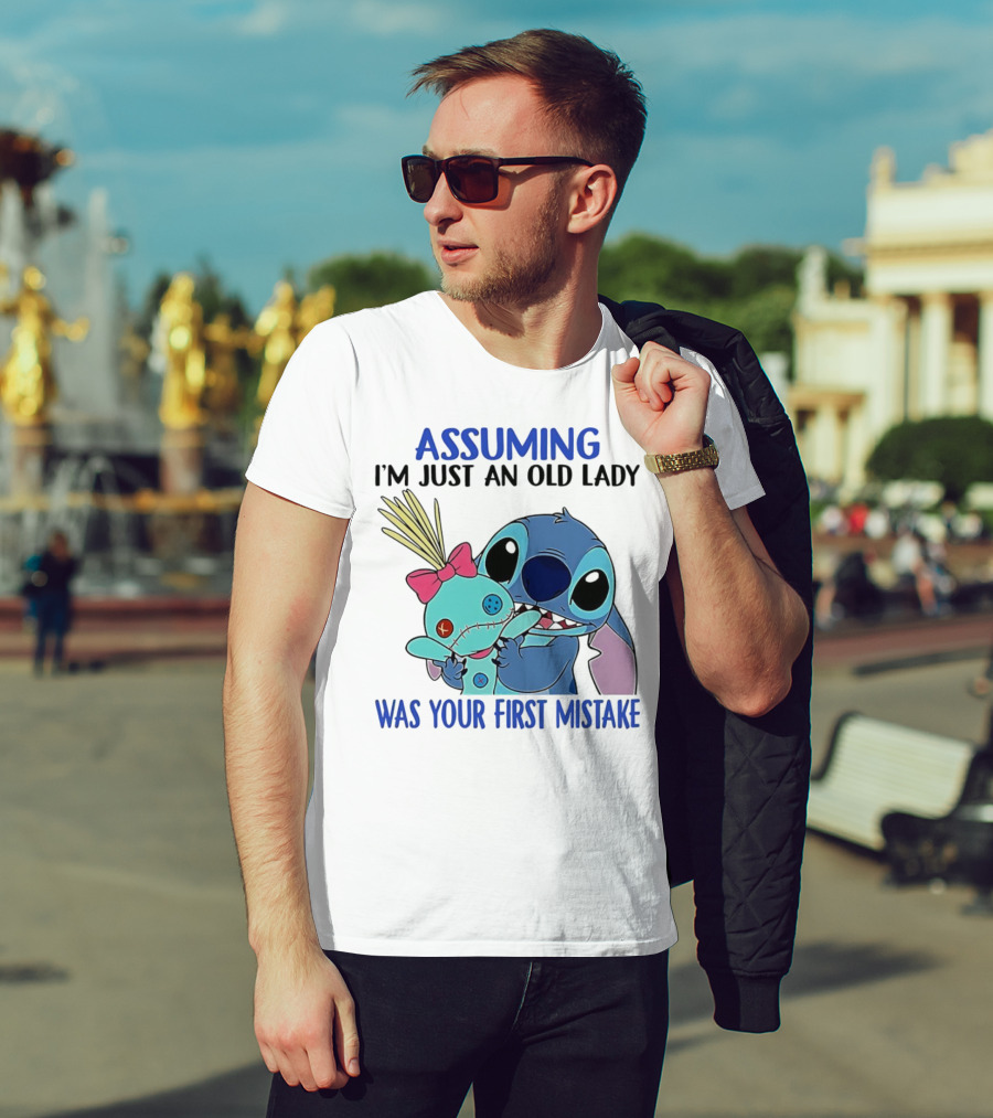 Assuming I'm Just An Old Lady Was Your First Mistake Stitch Holding Voodoo Doll T-Shirt