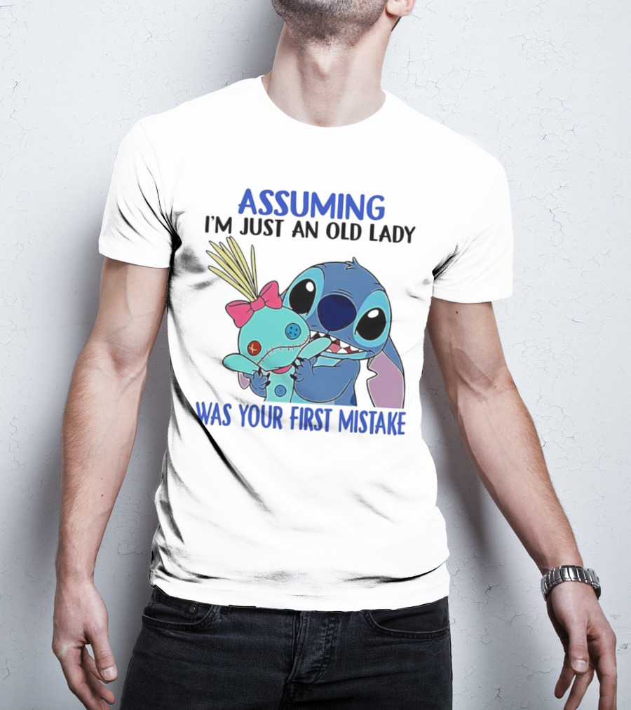 Assuming I'm Just An Old Lady Was Your First Mistake Stitch Holding Voodoo Doll T-Shirt