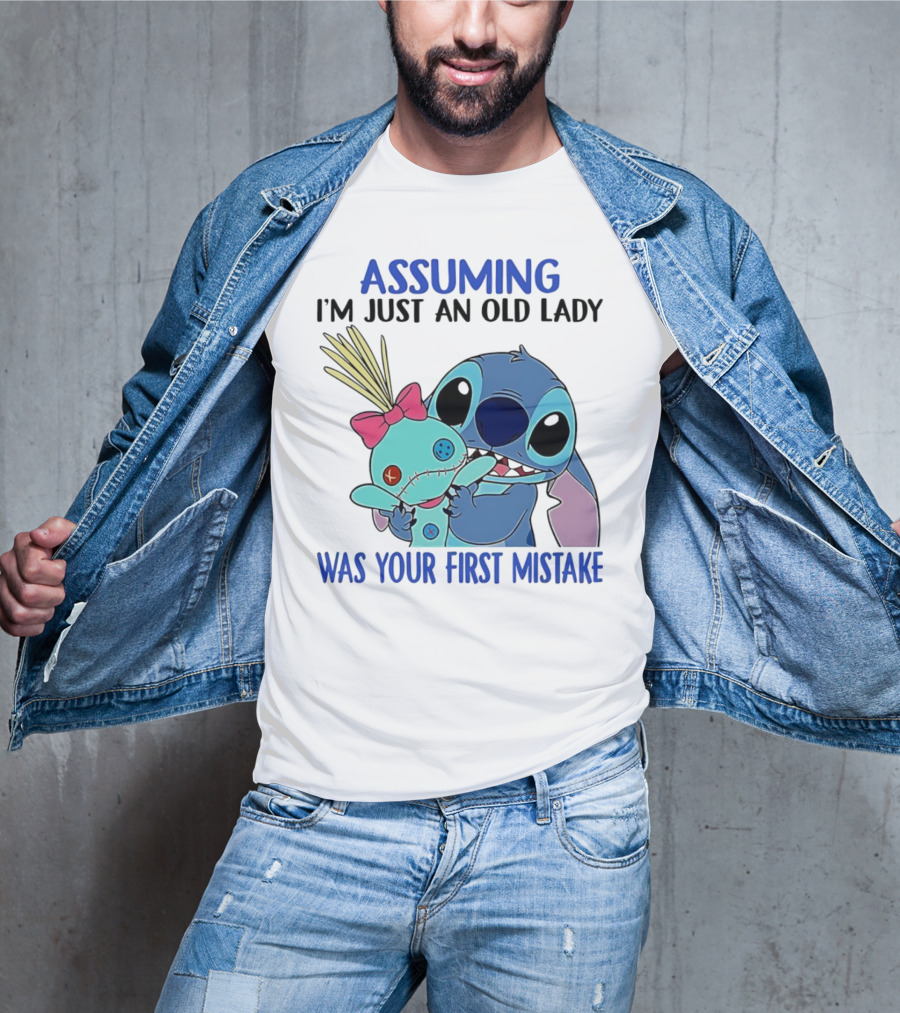 Assuming I'm Just An Old Lady Was Your First Mistake Stitch Holding Voodoo Doll T-Shirt
