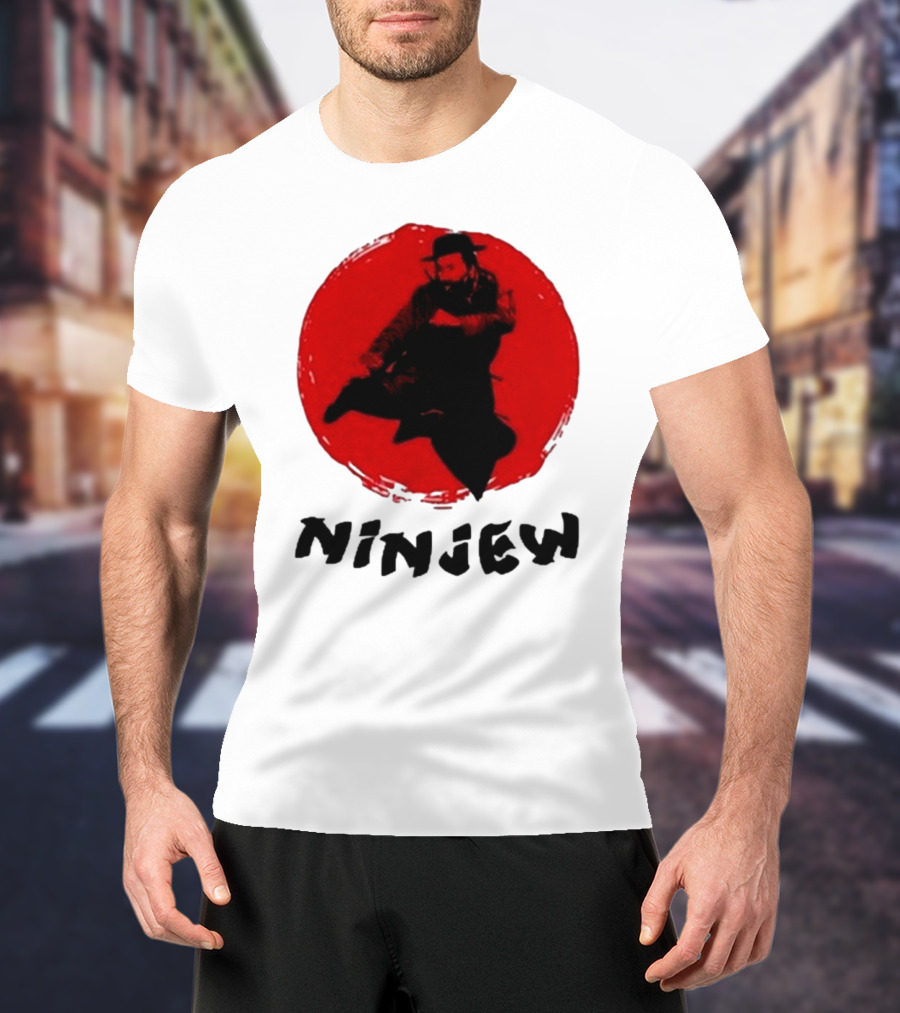 Ninjew Red Circle Kick Martial Arts Style T-Shirt