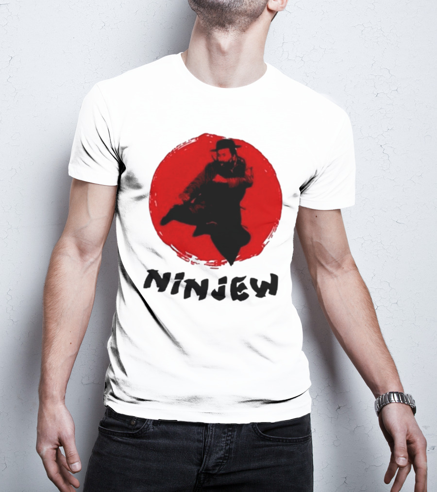 Ninjew Red Circle Kick Martial Arts Style T-Shirt