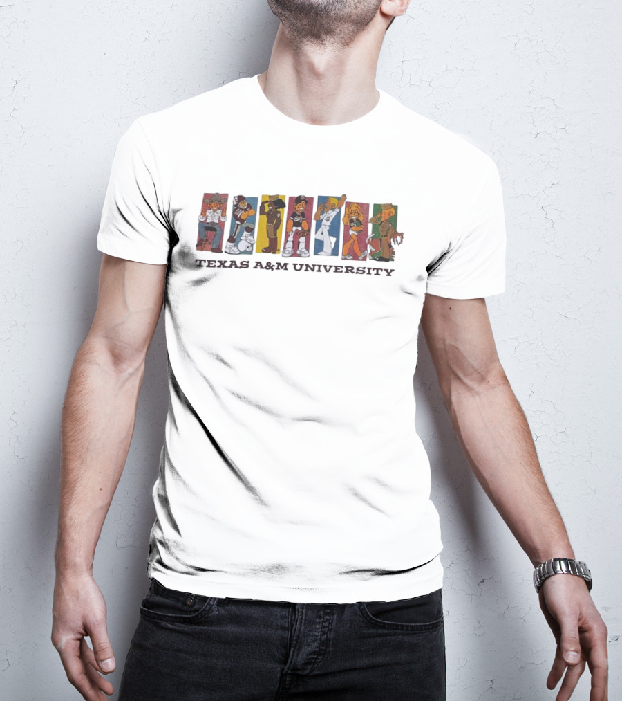 Texas A&M University Diverse Characters Vintage Comic Style T-Shirt
