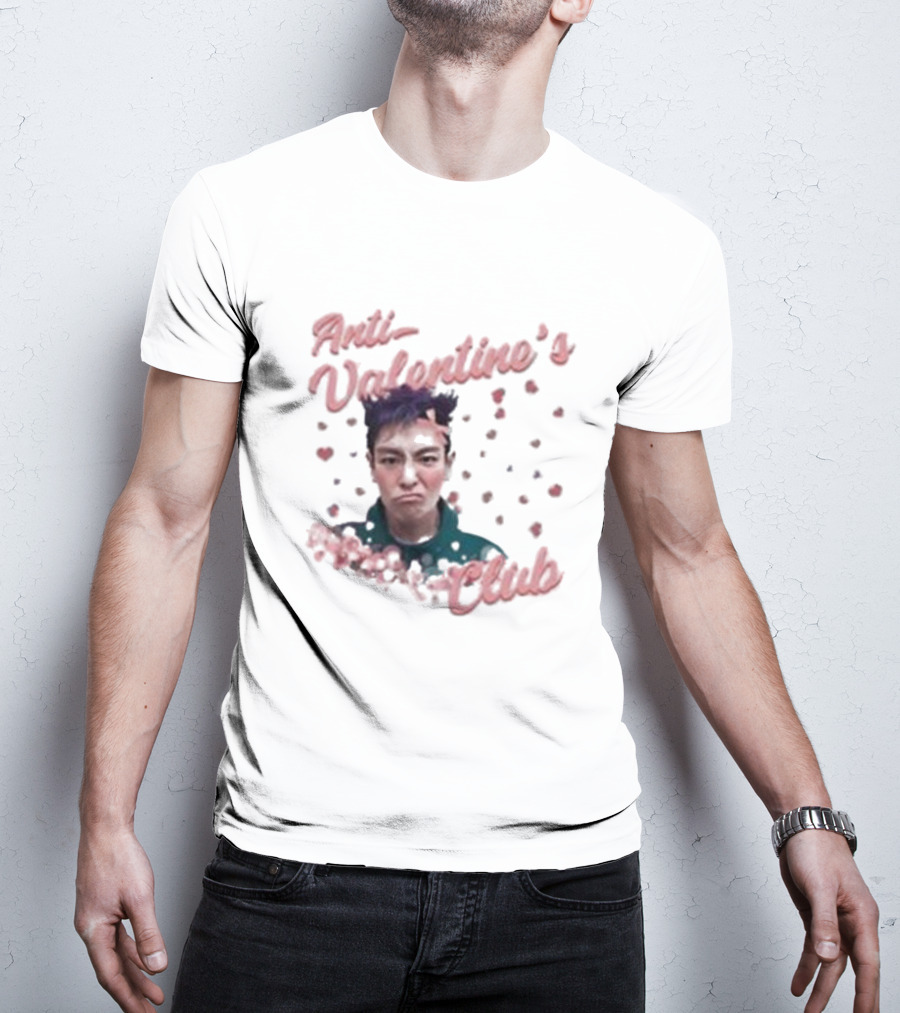 Anti Valentine’s Club Pouting Face Hearts T-Shirt